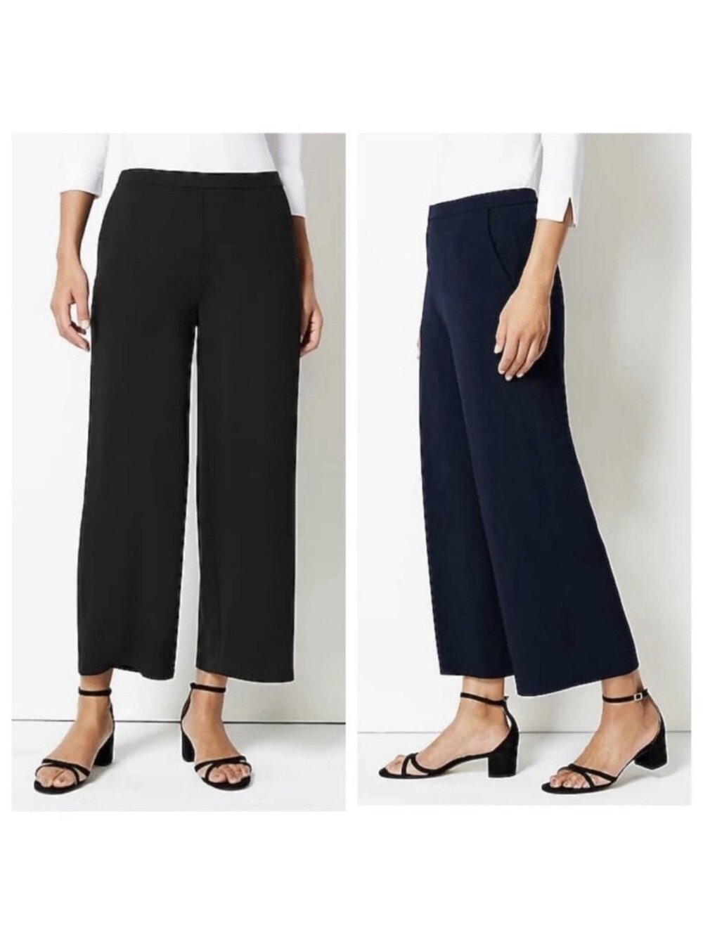 J Jill Wearever Collection Pant Sz XLP XL Petite Black Full Leg Cropped Pull On - Picture 2 of 9